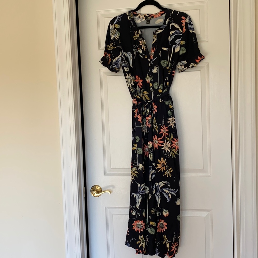 Dark navy floral jumpsuit
